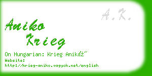 aniko krieg business card